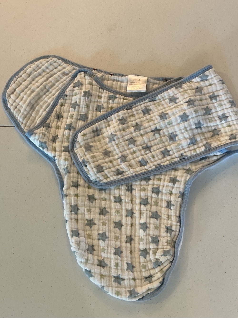 aden + anais Light Blue & Cream Star Muslin Diaper Cover